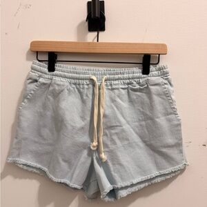 Double Zero Light Blue High Waist Women's Shorts